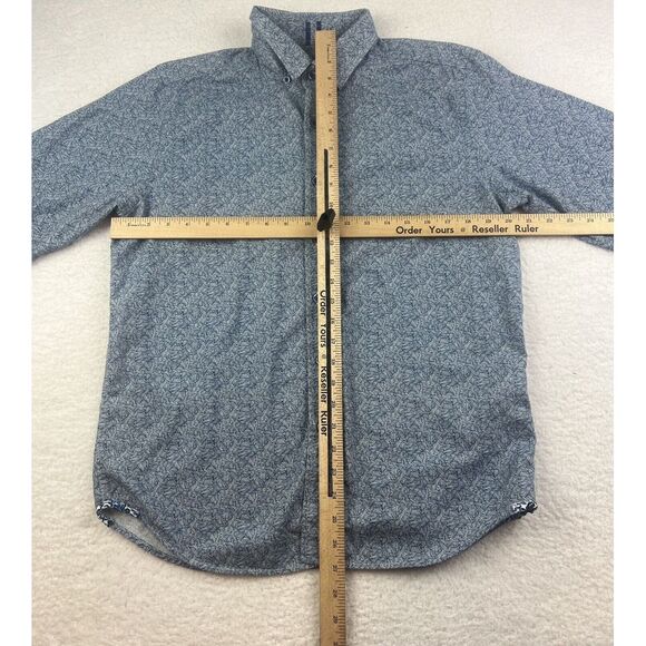 Robert Graham Shirt Size Medium‎ M Blue Pattern Short Sleeve Tailored Fit Modern - Picture 5 of 9